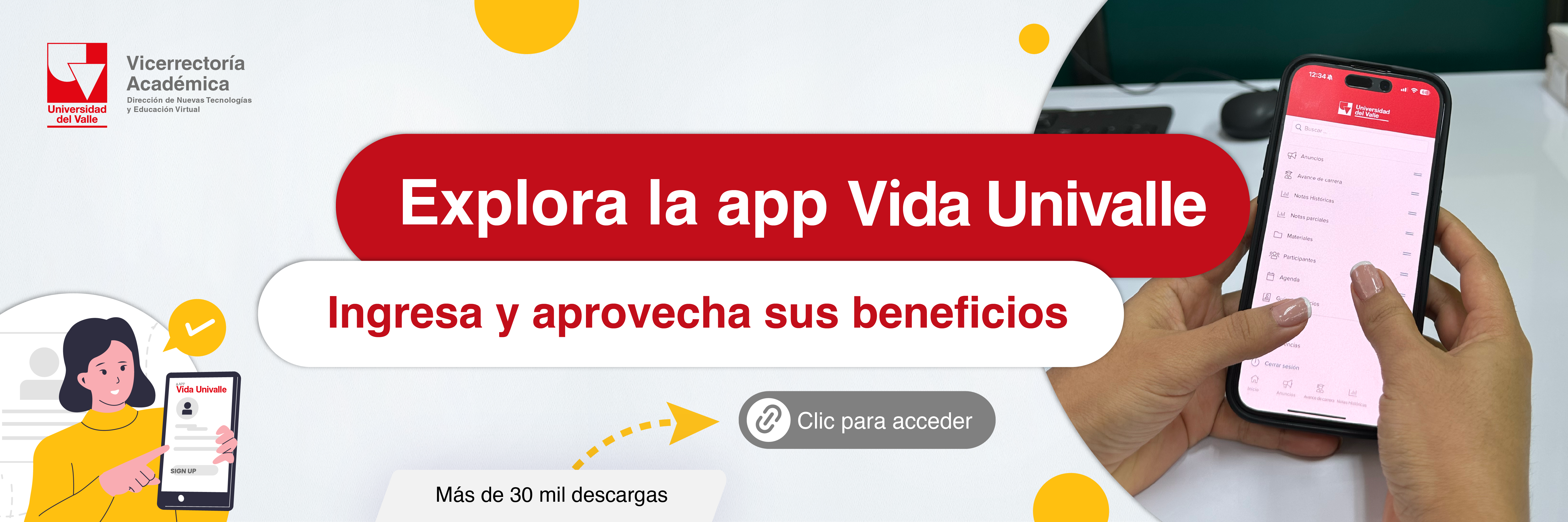 Enlace a información de la aplicación Vida Univalle